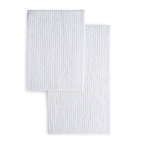 Martha Stewart Other - $40 2 Piece Martha Stewart Textured Noodle Slip Resistant Bath Rug Set, White